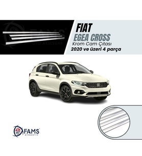 Fiat Egea Cross Krom Cam Çıtası 4 Parça 2020 Ve Üzeri Paslanmaz Çelik