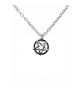 Vika (Wicca) Pentagram Figürlü Kolye – 60 cm Zincirli, Gotik & Unisex Takı
