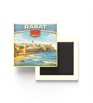 Retro Fas Rabat Şehri Temalı Vintage Buzdolap Magneti – 9x9 cm