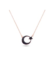 Bella Gloria Ayyıldız Rose Gümüş Kolye (GK00337)