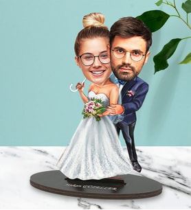 Kişiye Özel Fotoğraflı Gelin Damat Tasarımlı Biblo