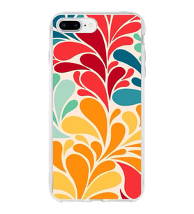PrintiFy Apple  iPhone 8 Plus ile Uyumlu 1mm Slim Fit Retro Renkler 5 Baskılı Şeffaf  Kılıf