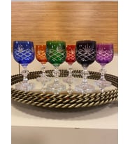 KAHVE YANI BARDAK 6'LI BOHEMIA KRİSTAL RENKLİ 90 ML