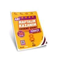 Arı Yayıncılık 8 Sınıf Haftalık Kazanım Türkçe Deneme Sınavı (Çok Renkli)