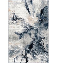 Eliana Home Baskılı, Yıkanabilir Kaymaz Taban Salon Halısı LNA1502 100x150 cm (Lacivert)
