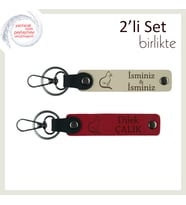 Minik Patisiyle Gönlüne Girenlere, Tatlı Desenli, Kişisel Anahtarlık, Sütlü Kahve-Kırmızı