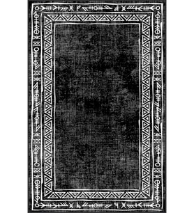 Eliana Home Baskılı, Yıkanabilir Kaymaz Taban Salon Halısı LNA1002 100x150 cm (Siyah)