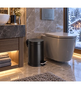Platin Black Çöp Kovası 5 Litre (Mat Siyah) Acar 18202