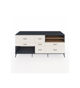 Kronos Konsol 2 Raflı 7 Çekmeceli  220x59x99 Antrasit-Çam/Aytaşı