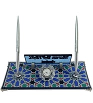 Sentez Selçuklu Motif Kristal Masa İsimliği (Gümüş)