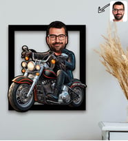 BK Gift Kişiye Özel Chopper Motorcu Erkek Karikatür 3D Ahşap Tablo-1, Arkadaşa Hediye, Sevgiliye Hediye