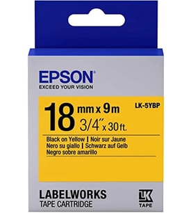 Epson LK-5YBP Pastel Sarı Üzeri Siyah 18mm 9metre