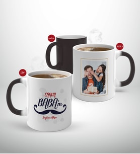 BK Gift Kişiye Özel Babalar Günü Hediyesi Fotoğraflı Sihirli Kupa Bardak-41 (Beyaz)