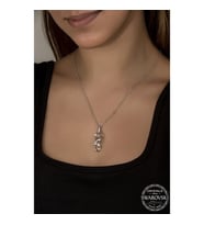 Crystal Taşlı Salkım 925 Ayar Gümüş Kolye