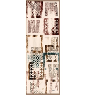 Eskitme Desen Dora Seri Şal Eşarp Askısı İle Birlikte 75x200 Vizon Kahverengi-75