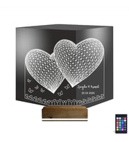 Luvivia Kalp Sevgiliye Hediye Kişiye Özel 3D Lamba - Masa Gece Lambası