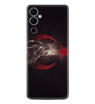Tecno Pova Neo 2 Kılıf Resimli Desenli Baskılı Silikon Kurt ve Ay Yıldız 1403