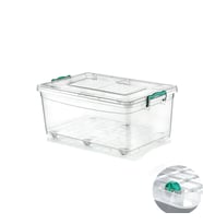 Polytime Tekerlekli Multibox Şeffaf Kilitli Saklama Düzenleme Kabı Kutusu - Dikdörtgen - 40 Litre