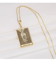 Kişiye Özel The Lovers Tarot Kolye 925K Gümüş (Gold)