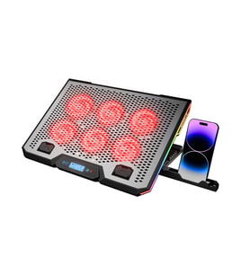 NOTEBOOK - LAPTOP SOĞUTUCU RGB IŞIKLI 15.6 INC 6 FANLI - LCD DİJİTAL EKRAN 2 USB SOKET (5343)