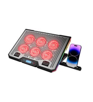 NOTEBOOK - LAPTOP SOĞUTUCU RGB IŞIKLI 15.6 INC 6 FANLI - LCD DİJİTAL EKRAN 2 USB SOKET (5343)
