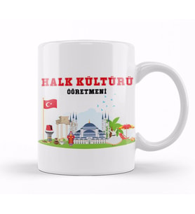 Halk Kültürü Öğretmeni Kupa Bardak Porselen