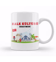Halk Kültürü Öğretmeni Kupa Bardak Porselen