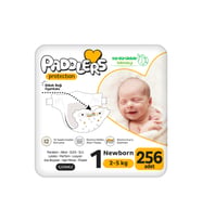 Paddlers Protection Yenidoğan Bebek Bezi 1 Numara (2-5 Kg) 256 Adet – Ekstra Jumbo Set, Maksimum Koruma