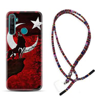 Realme 5i 5 Pro 6i 7 Pro 8 Kılıf Boyun Asklı Rasta Silikon Wolf and Moon 2 1381