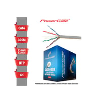 POWERGATE CAT6-BOX-GY, 23AWG 0,57mm, UTP, CAT6 Kablo, 305m, Gri