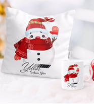 BK Gift Kişiye Özel Yılbaşı Mutlu Yıllar Tasarımlı Yastık Kupa Seti - 4