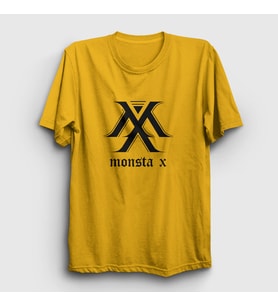 Presmono Unisex Sarı Logo V2 K-Pop Monsta X T-Shirt 274780tt (Sarı)