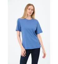Kadın Bisiklet Yaka Kısa Kollu  Basic T-Shirt - İnterlok Kumaş