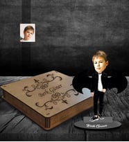 Kişiye Özel Erkek Çocuk Karikatürlü Ahşap Biblo Kutulu Model-2