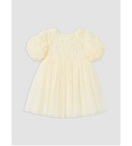 LCW Kids Ekru Çiçekli Kız Çocuk Tül Abiye Elbise