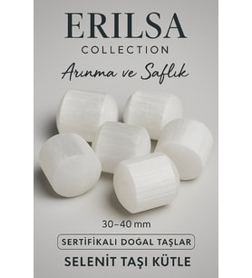 Sertifikalı Tamburlanmış Gerçek Selenit Taşı Kütle Parça (30-35 mm) – Arınma ve Huzur Taşı (Çok Renkli)