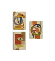 Gizemli Kadınlar Soyut Dekoratif Duvar Tablosu Üçlü Set-DS-95