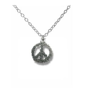 Peace Barış Sembolü Unisex Kolye – 60 cm Zincirli, Zamak Metal Anlamlı Simgeli Takı (Gümüş)