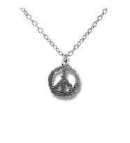 Peace Barış Sembolü Unisex Kolye – 60 cm Zincirli, Zamak Metal Anlamlı Simgeli Takı (Gümüş)