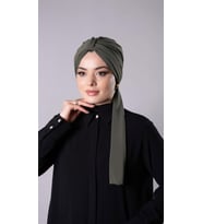 Koyu Vizon Pratik Hazır Geçmeli Tesettür Bone Sandy Kumaş Atkılı  2204_38