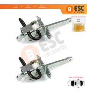 BMW 5 Serisi E39 1995-2004 4/5 Kapı 51218159256 için 2 Adet Arka Sağ ve Sol Kapı Gergisi