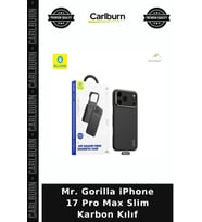 Mr. Gorilla iPhone 17 Pro Max Slim Karbon Kılıf Cep Aksesuarı Koruma Kapağı Kablosuz Şarj