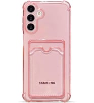 Teknomoda Samsung Galaxy A15 Kılıf Kartlıklı Anti Şok Korumalı Şeffaf Silikon Pembe