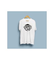 Oversize Ying Yang Dragon Tasarım Unisex T-shirt (Beyaz)