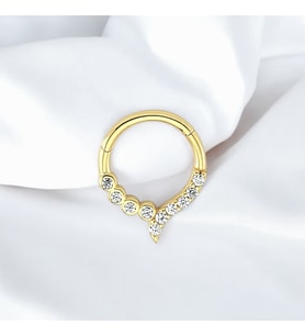 Glorria Altın Taşlı Halka Helix Piercing