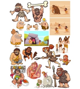 Taş Devri Sticker Set 20 Parça Telefon, Tablet, Defter, Laptop Sticker
