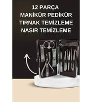 Elektrikli Manikür Pedikür Seti İkili Set 12 Parça Tırnak Bakımı Törpü Protez Çıkarma