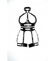 pilelistore Siyah Jartiyer Harness Deri Vücut Korse Tokalı - Brf1302 (Taba)