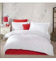 Mulvxurg  Urg02  Çift Kişilik Poplin Premium Nakışlı Nevresim Lubow Beyaz (Mulvix)
