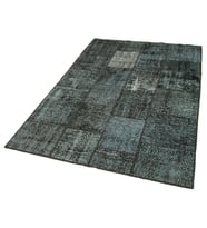 Antrasit Gri Salon Halısı Modern Geometrik Motifli El Dokuma Melanje Efektli Yumuşak Doku